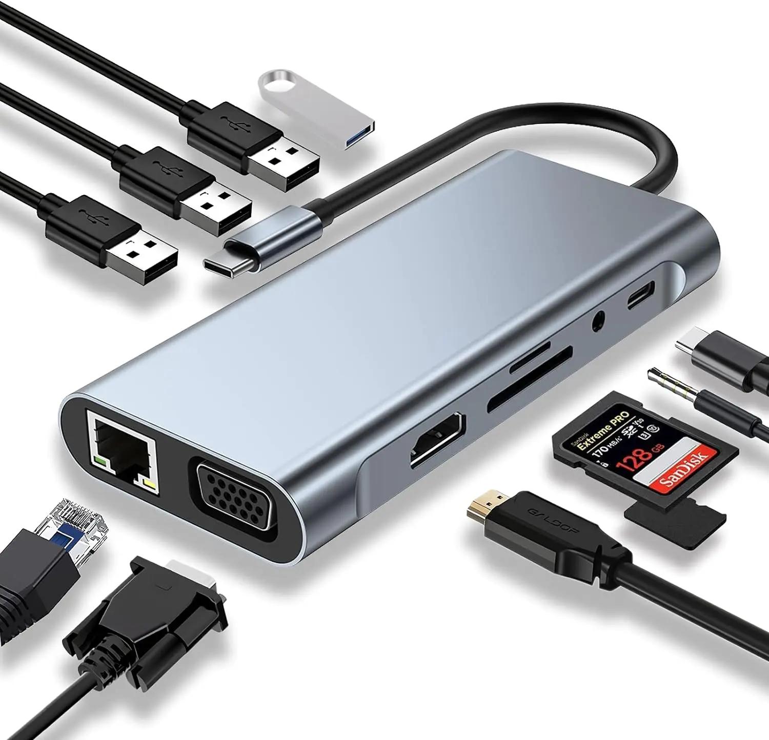 USB C , USB C , 4K HDTV, VGA, CŸ PD, USB3.0, RJ45 ̴, SD/TF ī , 3.5mm AUX, 11  1 